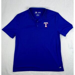 Texas Rangers MLB Men's XL TX3 Cool Polo Shirt Royal Blue Short Sleeve Baseball